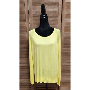 Zara New Women's XL Yellow Tulip Edge Hem Sustainable Long-Sleeve Sweater Top